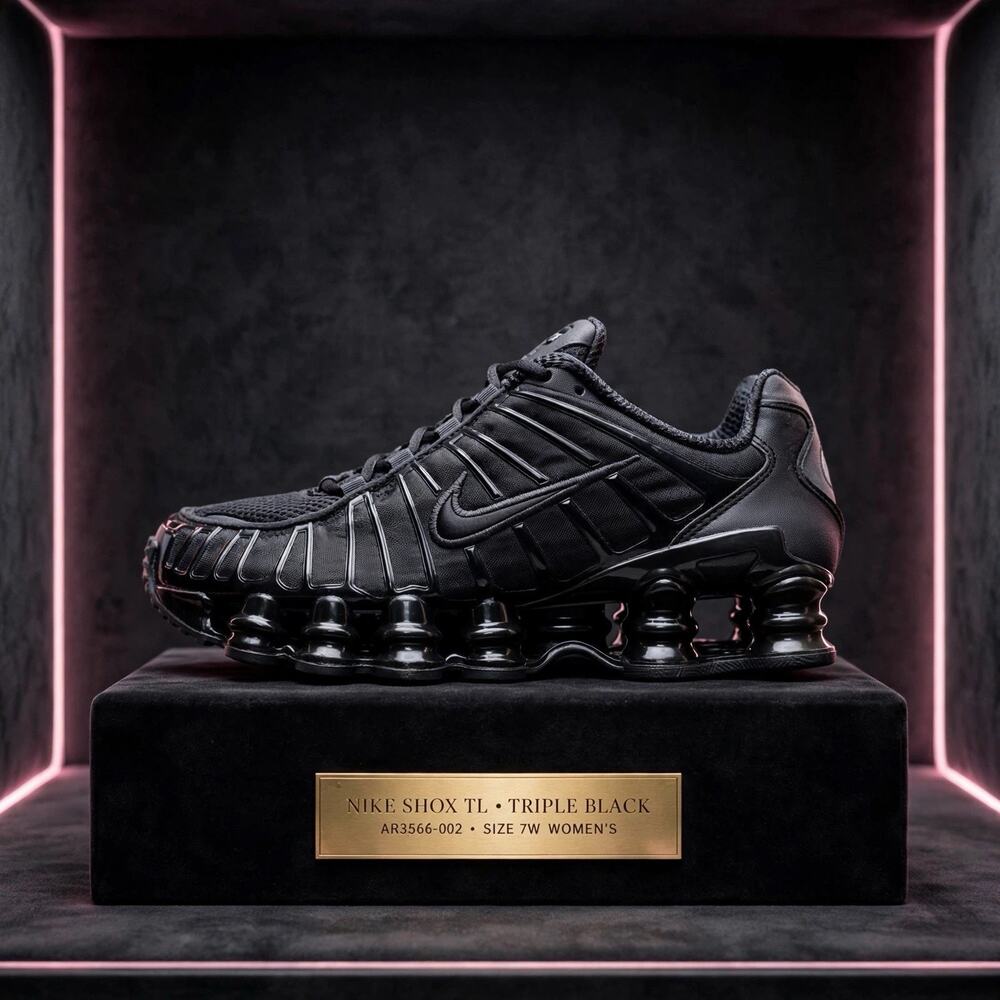 Size 7W - Nike Shox TL Triple Black NEW AR3566-002 W Box